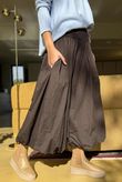 Paloma Bubble Hem Midi Skirt Chocolate